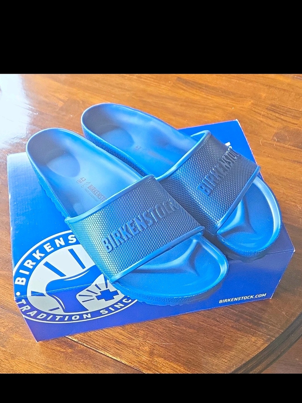 Birkenstock Men's Blue Birkenstock Slide Sandals
